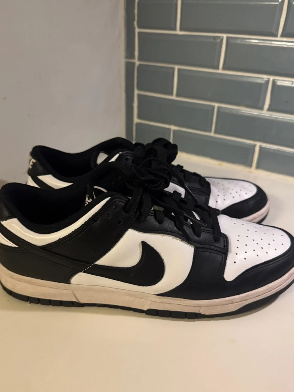 Nike Black and White Low-Top Sneakers with Swoosh